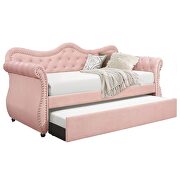 Pink velvet fabric contemporary design twin daybed by Galaxy additional picture 3