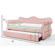 Pink velvet fabric contemporary design twin daybed by Galaxy additional picture 6
