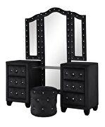 Square black velvet glam style queen bed by Galaxy additional picture 10