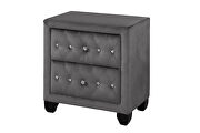 Square gray velvet glam style queen bed by Galaxy additional picture 8