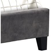 Square gray velvet glam style king bed by Galaxy additional picture 3