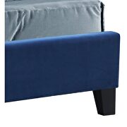 Square navy blue velvet glam style queen bed by Galaxy additional picture 5