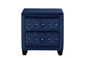 Square navy blue velvet glam style queen bed by Galaxy additional picture 9