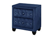 Square navy blue velvet glam style queen bed by Galaxy additional picture 10