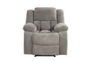 Gray chennille upholstery manual reclining sofa by Galaxy additional picture 2