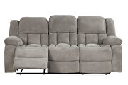 Gray chennille upholstery manual reclining sofa by Galaxy additional picture 11