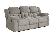 Gray chennille upholstery manual reclining sofa by Galaxy additional picture 12