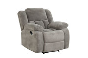 Gray chennille upholstery manual reclining sofa by Galaxy additional picture 3