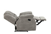 Gray chennille upholstery manual reclining sofa by Galaxy additional picture 4