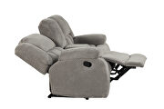 Gray chennille upholstery manual reclining sofa by Galaxy additional picture 9