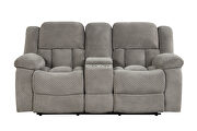 Gray chennille upholstery manual reclining loveseat by Galaxy additional picture 2
