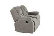 Gray chennille upholstery manual reclining loveseat by Galaxy additional picture 6