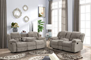 Gray chennille upholstery manual reclining loveseat by Galaxy additional picture 8