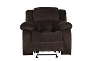Brown chennille upholstery manual reclining sofa by Galaxy additional picture 2