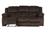 Brown chennille upholstery manual reclining sofa by Galaxy additional picture 14