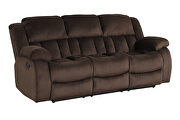 Brown chennille upholstery manual reclining sofa by Galaxy additional picture 15
