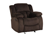 Brown chennille upholstery manual reclining sofa by Galaxy additional picture 3