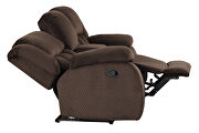 Brown chennille upholstery manual reclining loveseat by Galaxy additional picture 6