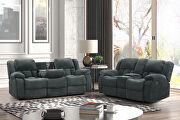 Green chennille upholstery manual reclining sofa by Galaxy additional picture 7