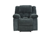 Green chennille upholstery manual reclining chair by Galaxy additional picture 2