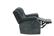 Green chennille upholstery manual reclining chair by Galaxy additional picture 5