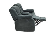 Green chennille upholstery manual reclining loveseat by Galaxy additional picture 5