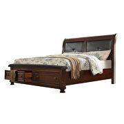 Dark walnut solid wood queen bed w/ storage by Galaxy additional picture 2