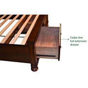 Dark walnut fine veneers king bed w/ storage by Galaxy additional picture 5