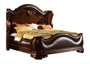 Rich dark cherry finish beautiful transitional queen bed by Galaxy additional picture 2