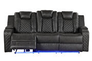 Gray faux leather upholstery power reclining sofa by Galaxy additional picture 14