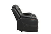 Black faux leather upholstery power reclining chair by Galaxy additional picture 6