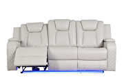 Ice faux leather upholstery power reclining sofa by Galaxy additional picture 16