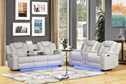 Ice faux leather upholstery power reclining sofa by Galaxy additional picture 19