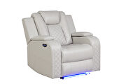 Ice faux leather upholstery power reclining sofa by Galaxy additional picture 9