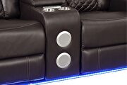 Led & power reclining sofa made with faux leather in brown by Galaxy additional picture 2
