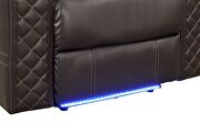 Led & power reclining sofa made with faux leather in brown by Galaxy additional picture 18