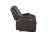 Led & power reclining loveseat made with faux leather in brown by Galaxy additional picture 12