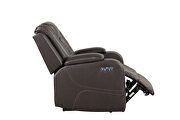 Led & power reclining loveseat made with faux leather in brown by Galaxy additional picture 7