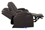 Led & power reclining loveseat made with faux leather in brown by Galaxy additional picture 9