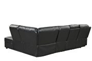 Sectional sofa made with faux leather in black by Galaxy additional picture 2