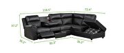 Sectional sofa made with faux leather in black by Galaxy additional picture 3