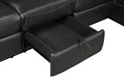 Sectional sofa made with faux leather in black by Galaxy additional picture 4