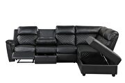 Sectional sofa made with faux leather in black by Galaxy additional picture 7