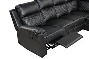 Sectional sofa made with faux leather in black by Galaxy additional picture 8