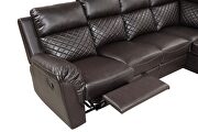 Sectional sofa made with faux leather in brown by Galaxy additional picture 2