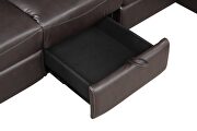 Sectional sofa made with faux leather in brown by Galaxy additional picture 6