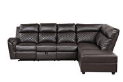 Sectional sofa made with faux leather in brown by Galaxy additional picture 8