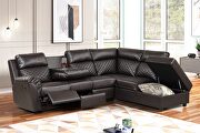 Sectional sofa made with faux leather in brown by Galaxy additional picture 10