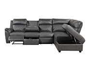 Sectional sofa made with faux leather in gray by Galaxy additional picture 3
