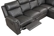 Sectional sofa made with faux leather in gray by Galaxy additional picture 4